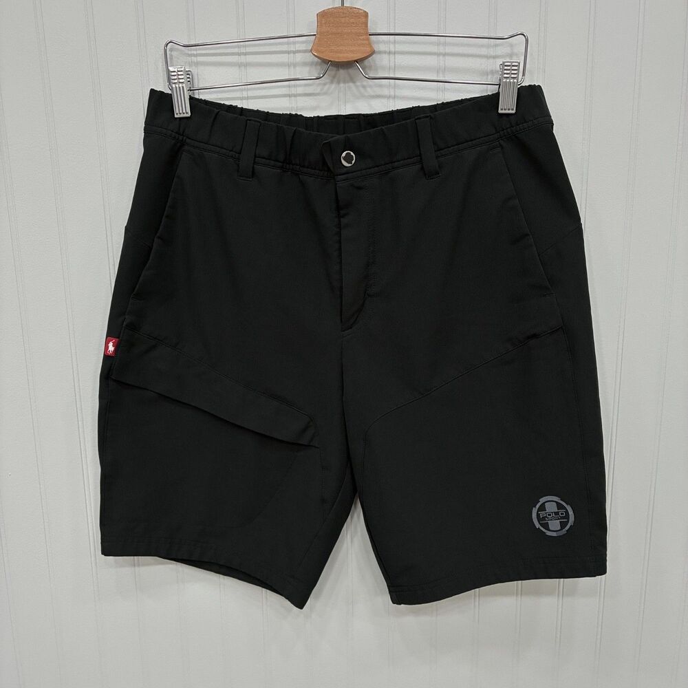 Polo Sport Ralph Lauren Men's Large Black Performance Bermuda Cargo Shorts